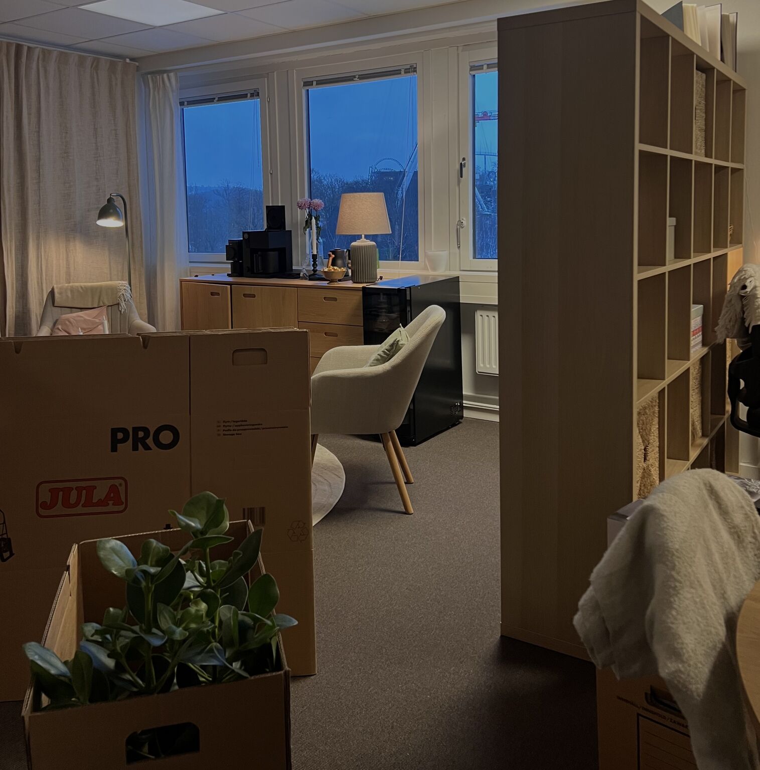 Packning inför flytten från World Trade Center Göteborg